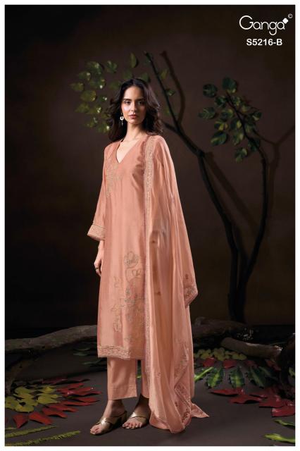 Ganga faelia 5216 ladies dress materials wholesale bazaar